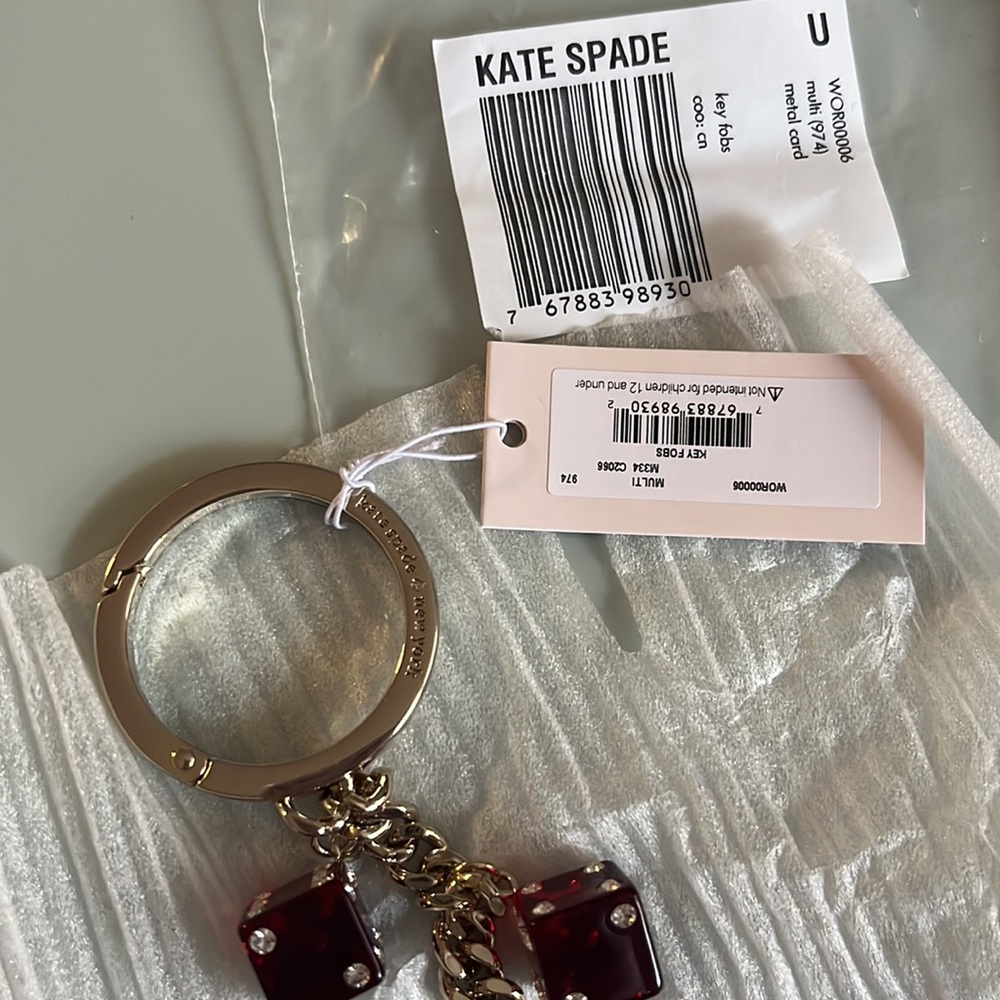 Kate Spade Metal Cards Key Fob - Picture 2 of 7
